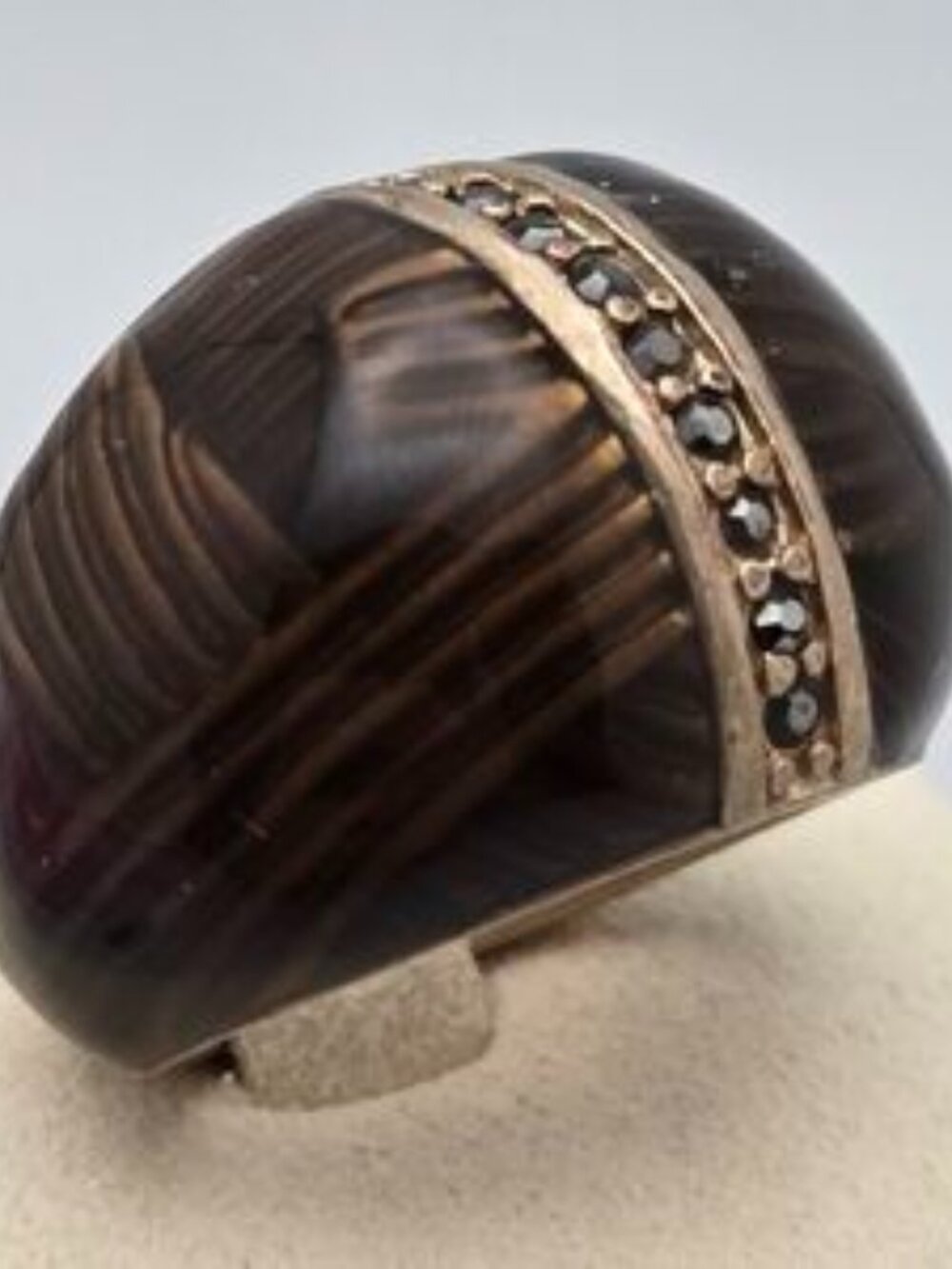 Lia Sophia Kiam Family Brown Gold Crystal Ring Size 5